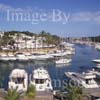 GW29525-60 = Looking East over restaurant area and moored sailing and motor yachts , Cala D'Or Marina, Cala D'Or, Santanyi, South East Mallorca, Balearic Islands, Spain. 7th July 2007.